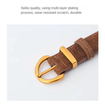 Suede Belt - 18k Gold Plated Buckle