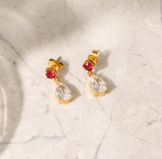 Lara Crystal Earrings - 18k Gold Plated