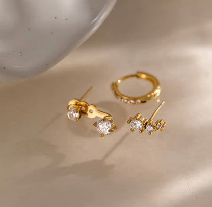 Solitaire set of 3 - 18k gold plated