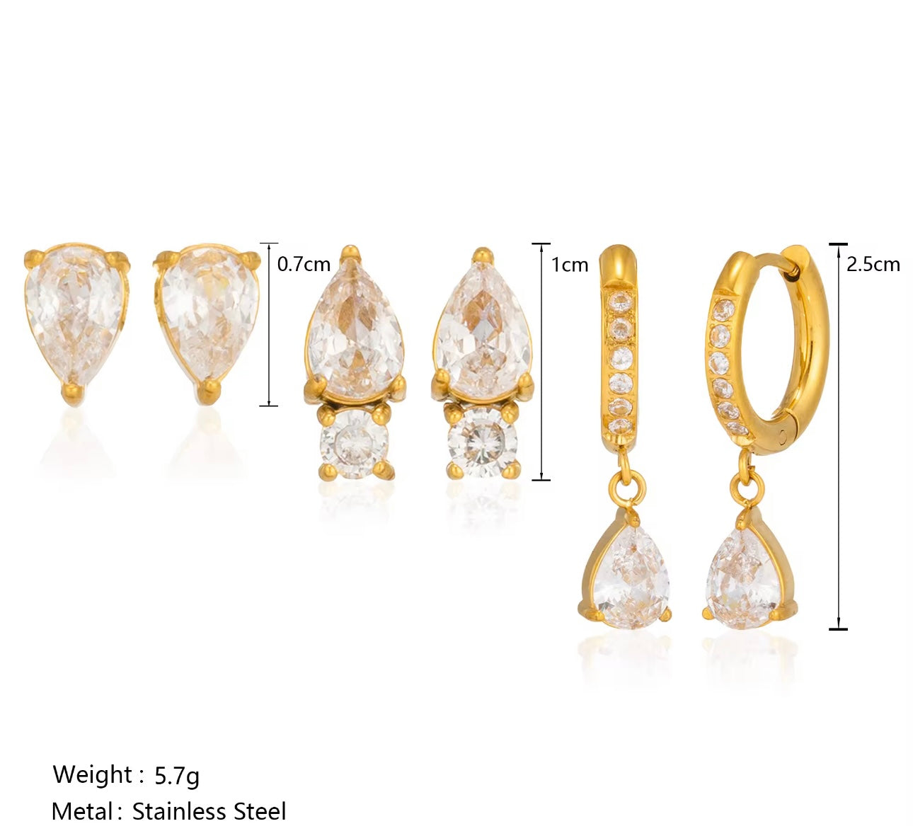 Tear drop Set of 3