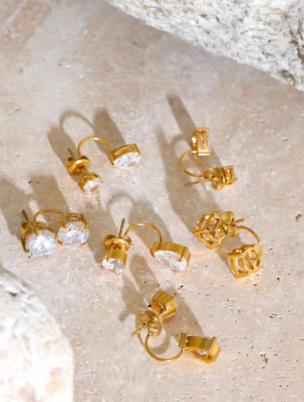 Nush Duo Studs - 18k Gold Plated
