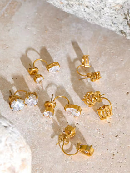 Nush Duo Studs - 18k Gold Plated