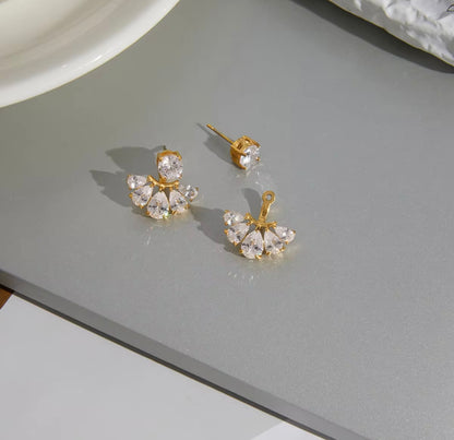 Tina Diamond Earrings - 18k Gold Plated