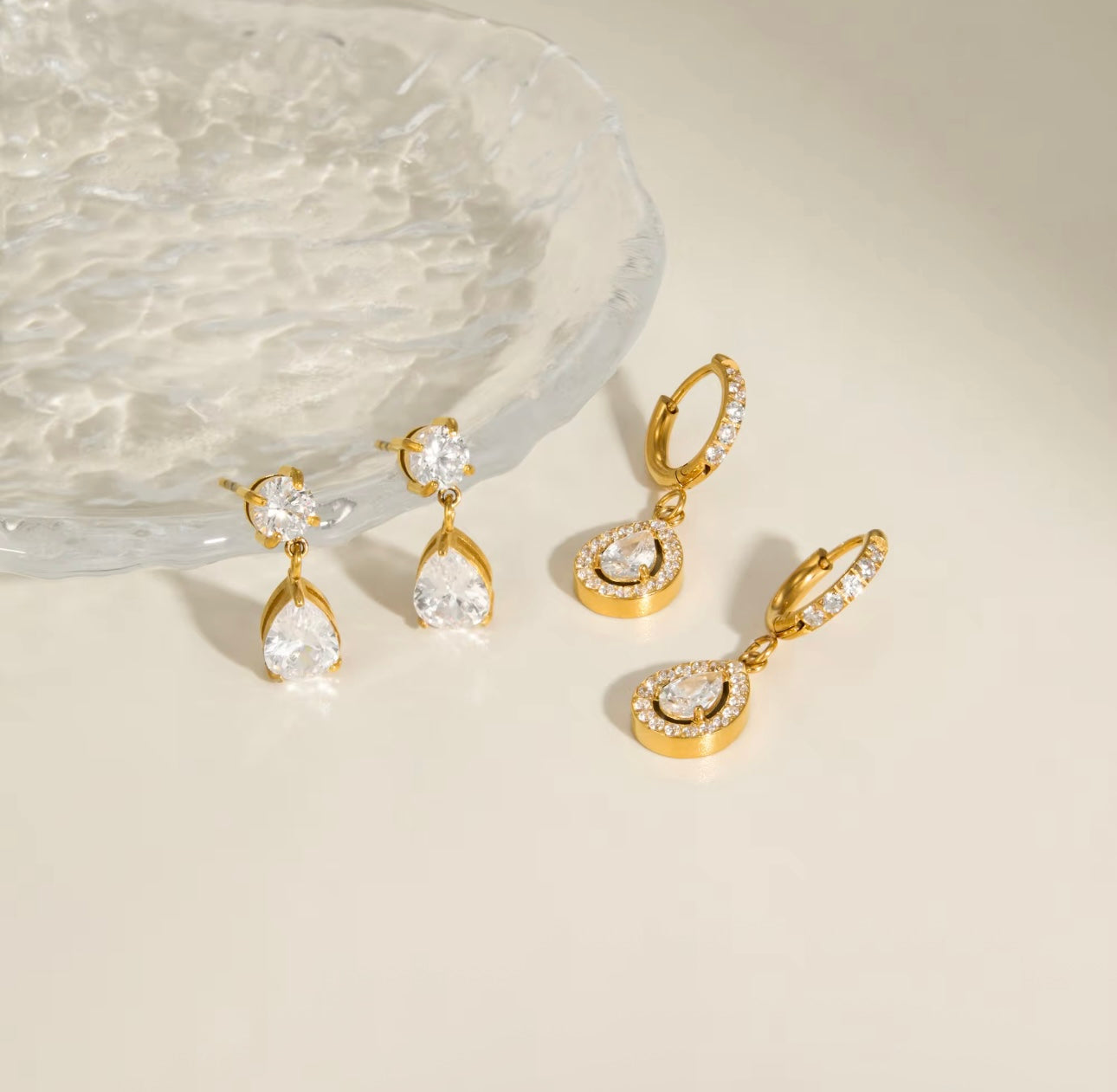 Crystal Ear Combo - 18k Gold plated