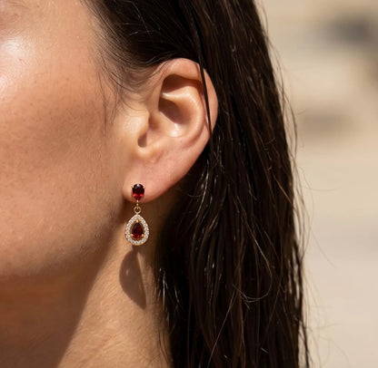 Ruby Crystal - 18k Gold Plated