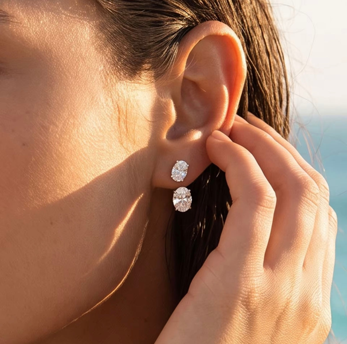 Nush Duo Studs - 18k Gold Plated