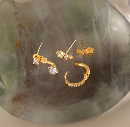 Solitaire set of 3 - 18k gold plated