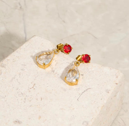 Lara Crystal Earrings - 18k Gold Plated