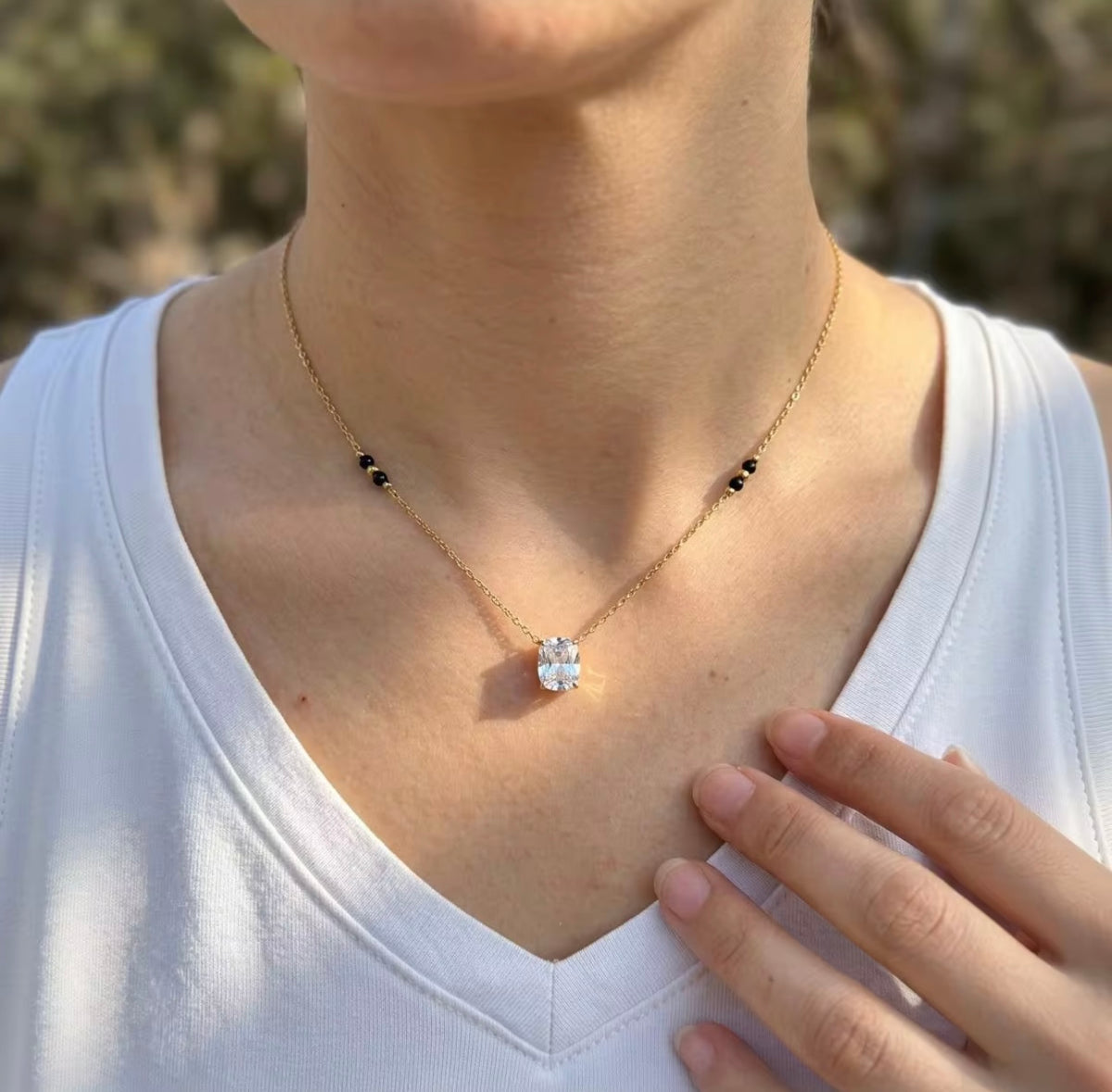 Solitaire Mangalsutra - 18k Gold Plated