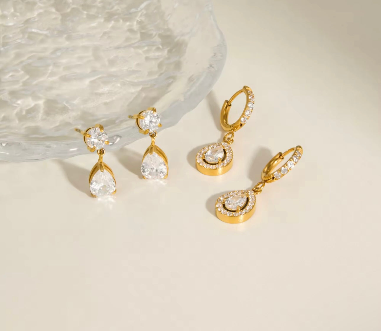 Crystal Ear Combo - 18k Gold plated