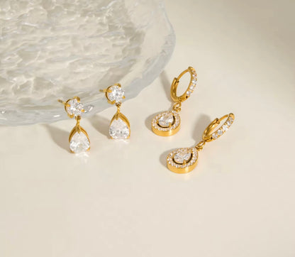 Crystal Ear Combo - 18k Gold plated