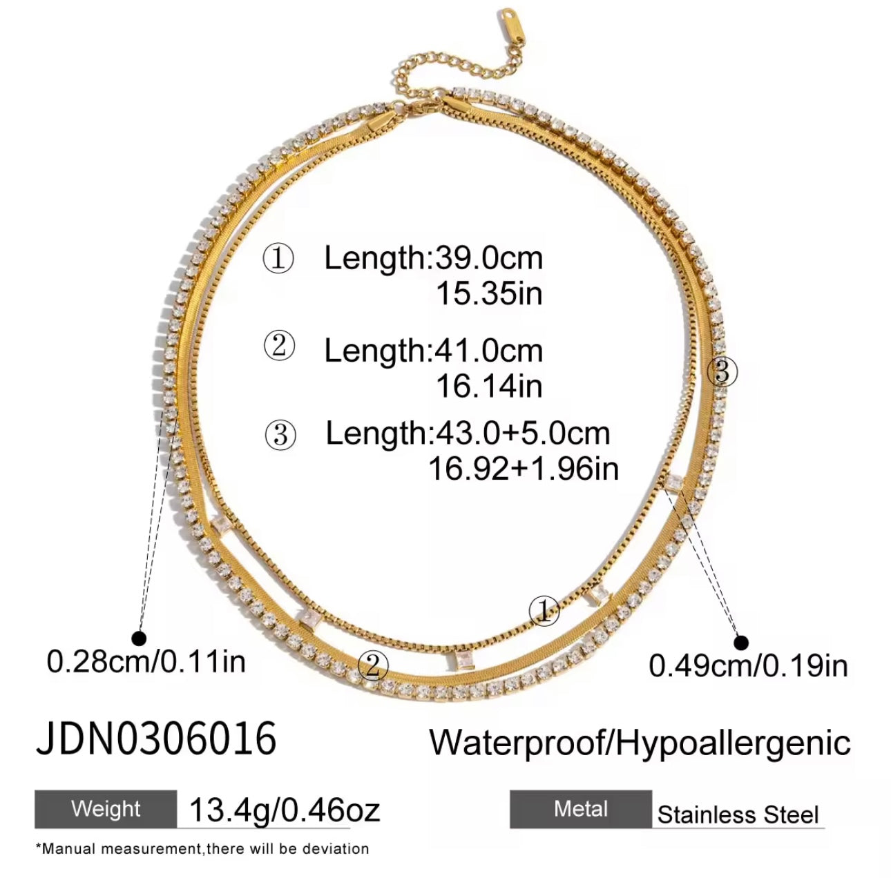 Trinity Layered Necklace - 18k Gold Plated