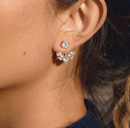 Tina Diamond Earrings - 18k Gold Plated