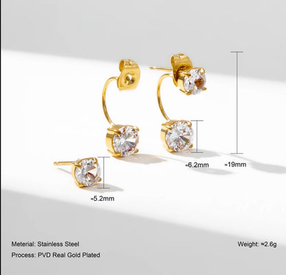 Nush Duo Studs - 18k Gold Plated