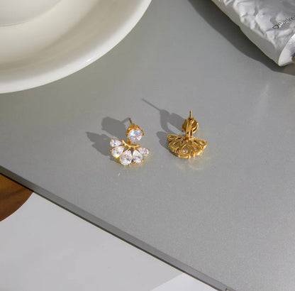 Tina Diamond Earrings - 18k Gold Plated