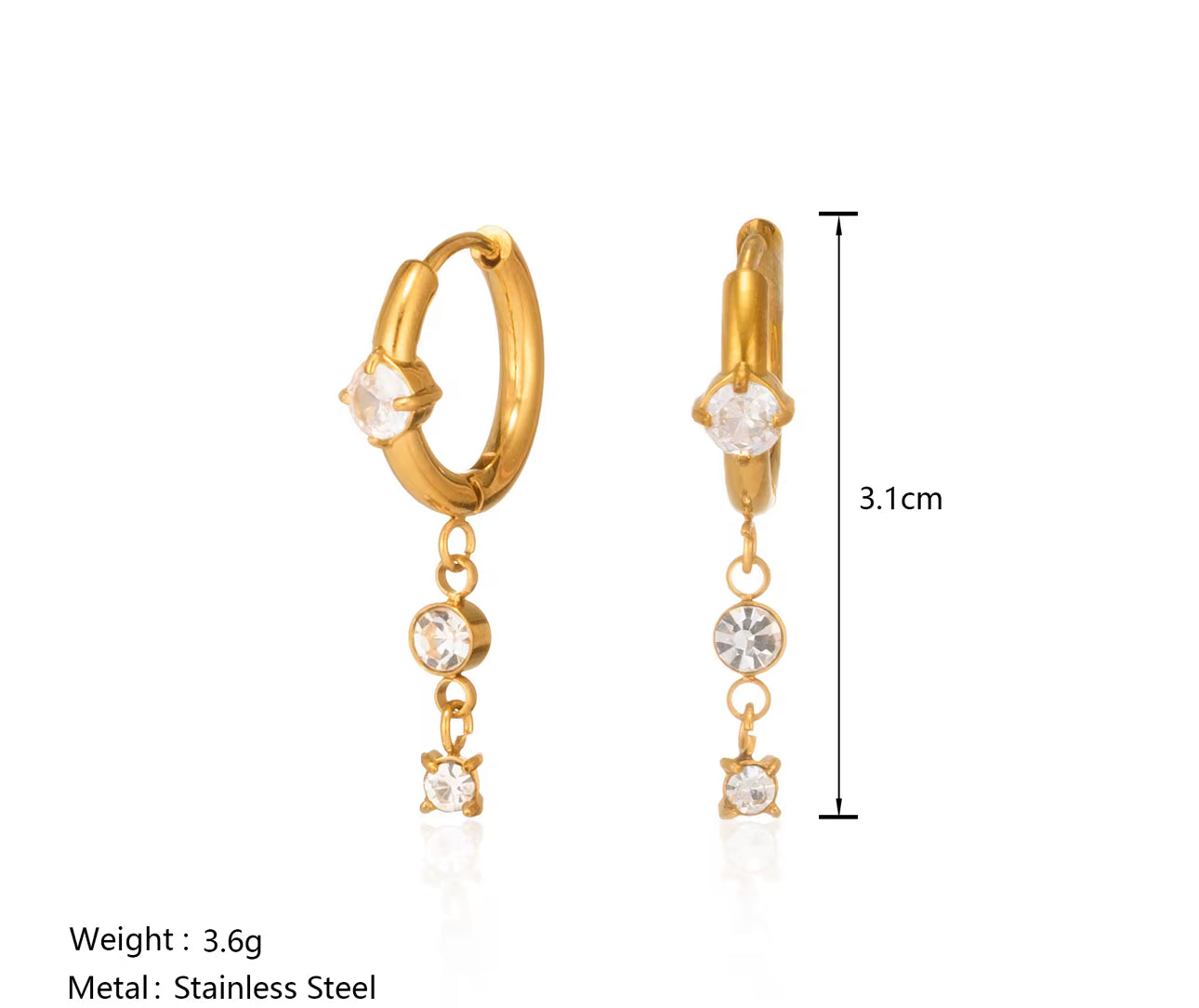 Bliss Huggies- 18k gold plated