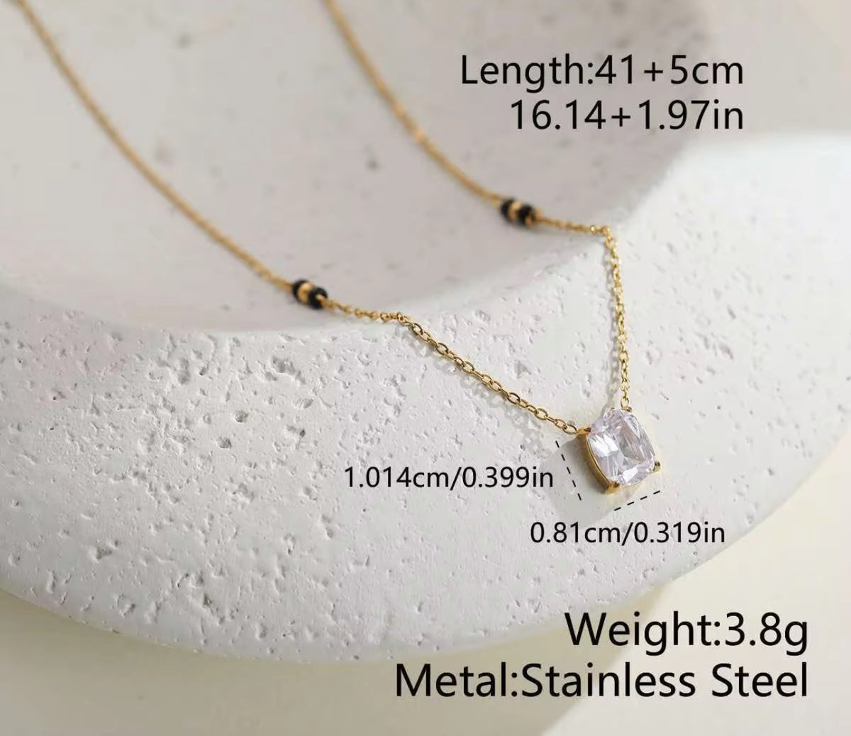 Solitaire Mangalsutra - 18k Gold Plated