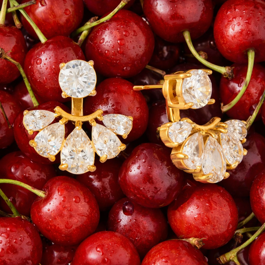 Tina Diamond Earrings - 18k Gold Plated