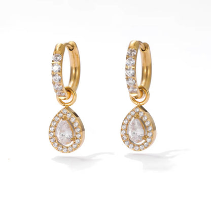 Dew crystal Earring - 18k Gold Plated