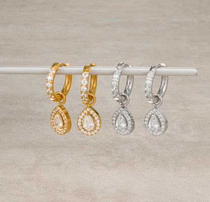 Dew crystal Earring - 18k Gold Plated